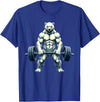 Fitness Polar Bear Gymer Bodybuilder Workout Gym Polar Bear Deadlift Weightlifting T-Shirt - Royal Blue