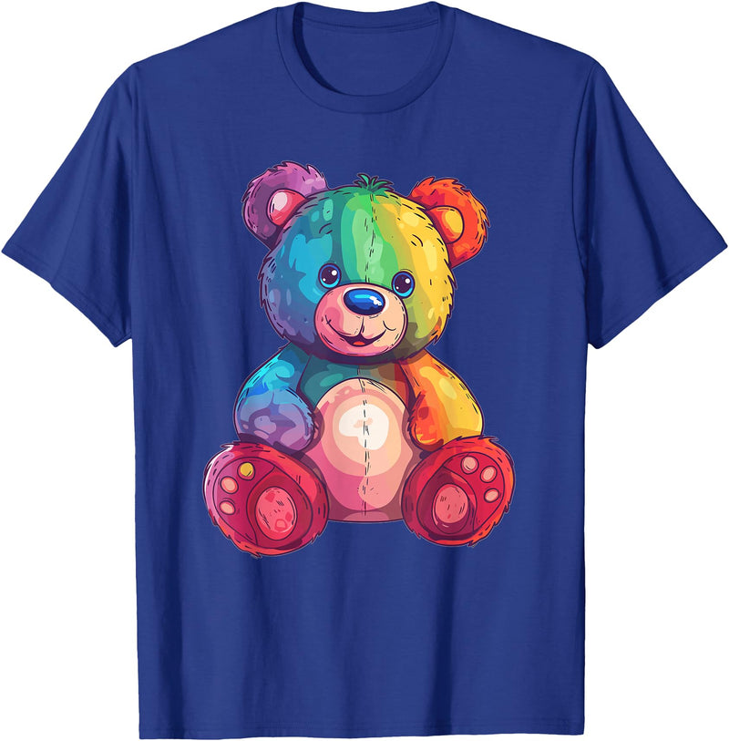 Cute Teddy Bear I Teddy Art I Kids Teddy Bear Colorful Teddy Bear T-Shirt - Royal Blue