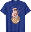 DiscoballAxis1 Funny Pig Disco Dancing Ball Groovy Retro 80s Costume T-Shirt - Royal Blue