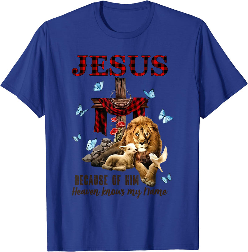 Unknow FAITH Jesus Lion Lamb Heaven Know My Name T-Shirt - Royal Blue