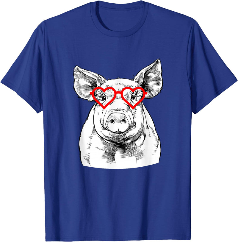 The Pawster Pig Valentines Day Farm Animal Lover T-Shirt - Royal Blue