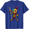 Colorful Voodoo Doll Patchwork Horror Halloween Creepy Rainbow Voodoo Doll with Needle Halloween T-Shirt - Royal Blue