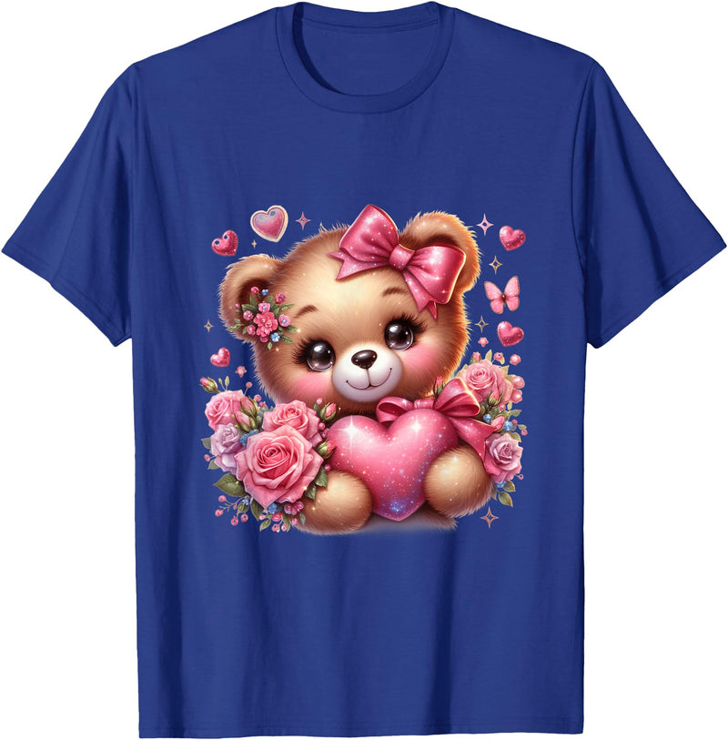 funny amazing valentine bear with heart T-Shirt - Royal Blue