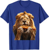Animal Hotdog Design Lion Hotdog T-Shirt - Royal Blue