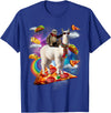Funny Rainbow Sloth Llama in space Co. Sloth Llama Galaxy Pizza Taco Burrito Rainbow Funny Surreal T-Shirt - Royal Blue