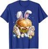 Burger Hamburger Easter Rabbit Eggs Bunny Ears T-Shirt in Royal Blue