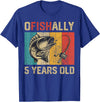 Vintage Fishing Fisherman Birthday Gifts Ofishally 5 Years Old Funny Fishing Birthday Fisherman T-Shirt - Royal Blue