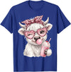 Cute Highlander Cow Lover Designs Scottish Highland Cow Eating Bubblegum T-Shirt - Royal Blue