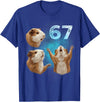 Guinea Pig 67 Meme Trending Vibe 67 Meme Guinea Pig Howling at The Moon Six Seven T-Shirt - Royal Blue