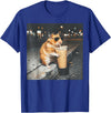 Hamster Drinking Iced Coffee Funny Animal Meme Men Women T-Shirt - Royal Blue