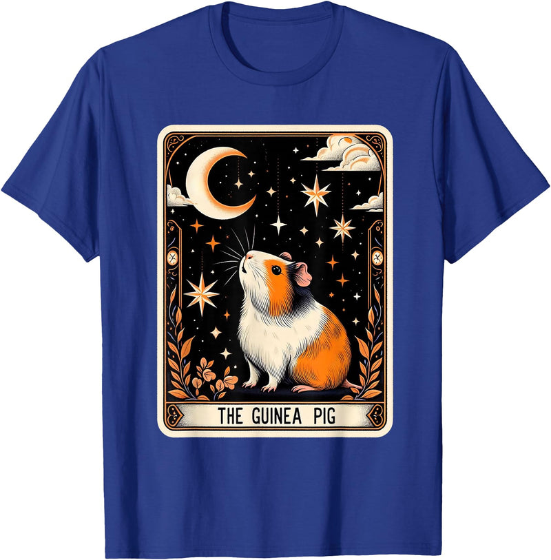 The Guinea Pig Tarot Card Women Men Kids Stars with Moon T-Shirt - Royal Blue