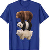Funny Stacked Bear Panda Polar Bear Animal We Bears Realistic Stacked Bares Meme Animal T-Shirt - Royal Blue