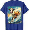 Noah&Friends Pop Art Colorful Cow Surfing T-Shirt - Royal Blue