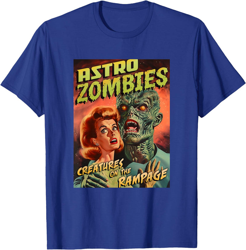 Last Gasp Graphics Astro Zombies 1950s Horror Comic Cover T-Shirt - Royal Blue