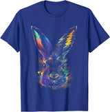 Rabbit Animal Art Colourful Artwork R T-Shirt in Royal Blue