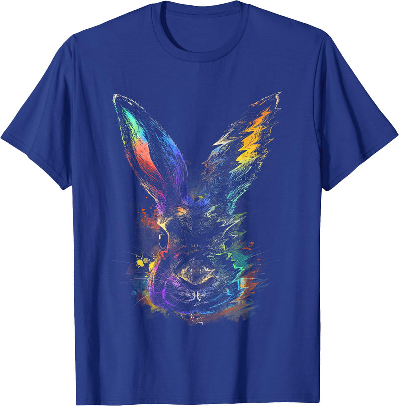 Rabbit Animal Art Colourful Artwork R T-Shirt in Royal Blue