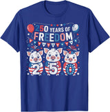 250th Patriotic 250 Years of Freedom 250th America Funny Pigs Patriotic 250 Years of Freedom T-Shirt - Royal Blue