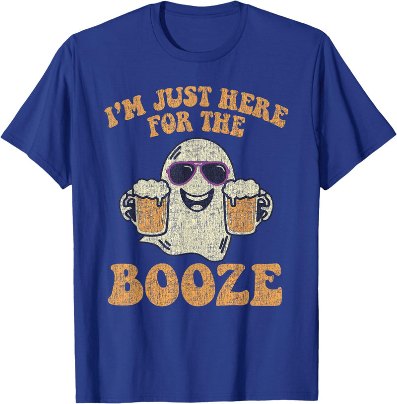 I'm Just Here For The Booze Halloween Beer T-Shirt - Royal Blue