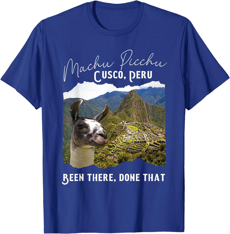 Machu Picchu Souvenir Llama Machu Picchu T-Shirt - Royal Blue