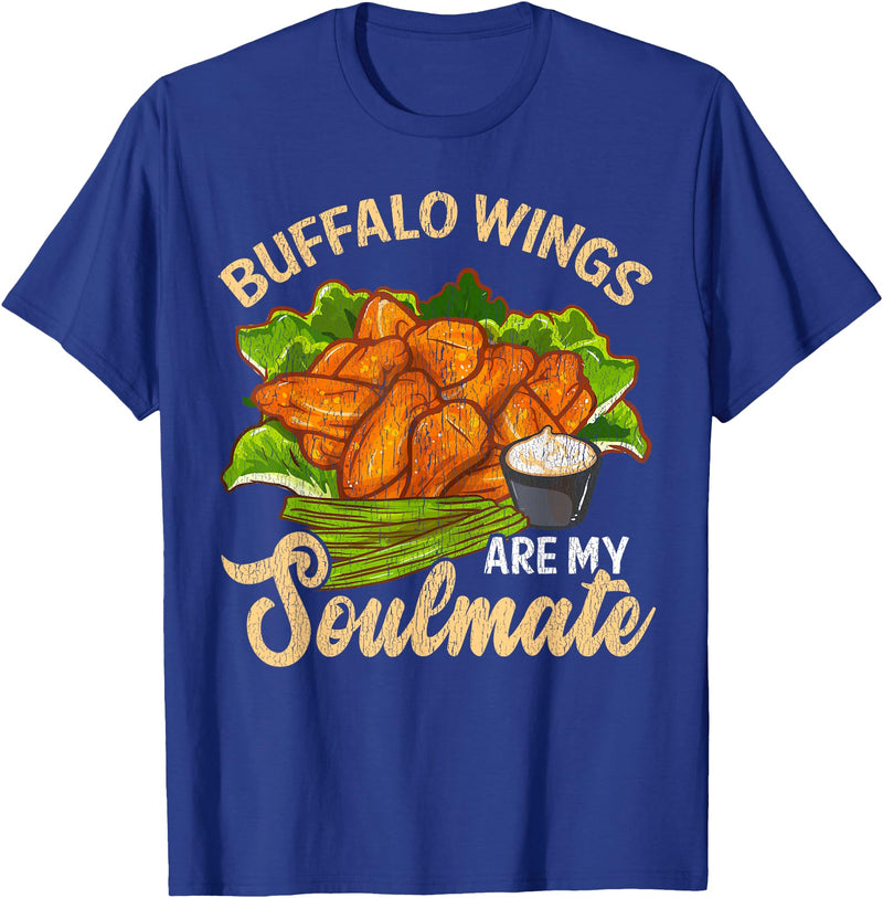 Bonafide Foodies Funny Buffalo Wings Chicken T-Shirt - Royal Blue