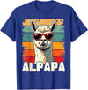 Retro Alpaca and Llama Fan tee for Dads ALPAPA Funny Dad Father's Day Alpaca and Llama Lovers T-Shirt - Royal Blue