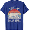 Catch Some Rays Save the Polar Bears Endangered Arctic T-Shirt - Royal Blue