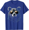 Forest Illustration Bear Art Nature Bear Wearing Sunglasses Wildlife Artwork Graphic Bear T-Shirt - Royal Blue