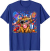 July 4th Highland Cow Farm Lovers America Tees 4th of July Highland Cow Patriotic Cow Farmer Men Women Kids T-Shirt - Royal