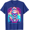 Glow Mom Apparel This Mom Glows Skeleton Mom Colorful Design T-Shirt - Royal Blue