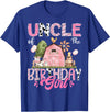 Famer Pink Cow Birthday Matching Tees Uncle Of The Birthday Girl 1St Birthday Pink Cow Farm T-Shirt - Royal Blue