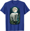 Polar Wilderness Fan Wildlife Lover Polar Bear Full Moon Night Forest Wildlife Nature Lover T-Shirt - Royal Blue
