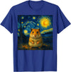 Hamster Starry Night Van Gogh Art for Men Women Kids T-Shirt - Royal Blue