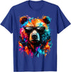 Funny Colorful Bear Lover Wildlife Colourful Bear with Sunglasses T-Shirt - Royal Blue