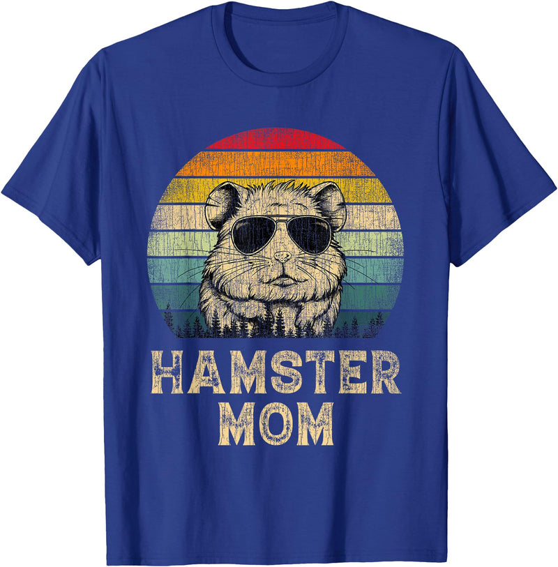 Vintage Hamster Mom Hamster Lovers Mommy Mother's Day T-Shirt - Royal Blue
