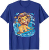 Cute Lion surfing gifts Cute Surfing Lion Riding the Waves T-Shirt - Royal Blue