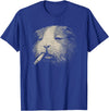 Pet Vintage Sarcastic Animal Dark Humor Meme Funny Guinea Pig Smoking Cigarette No Patience Attitude T-Shirt - Royal Blue