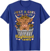 Highland Cow Lover Co. Highland Cow Scottish Just a Girl Who Loves Highland Cows T-Shirt - Royal Blue