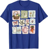 Floral Coquette Spring Easter Bunny Vintage Happy Easter T-Shirt in Royal Blue
