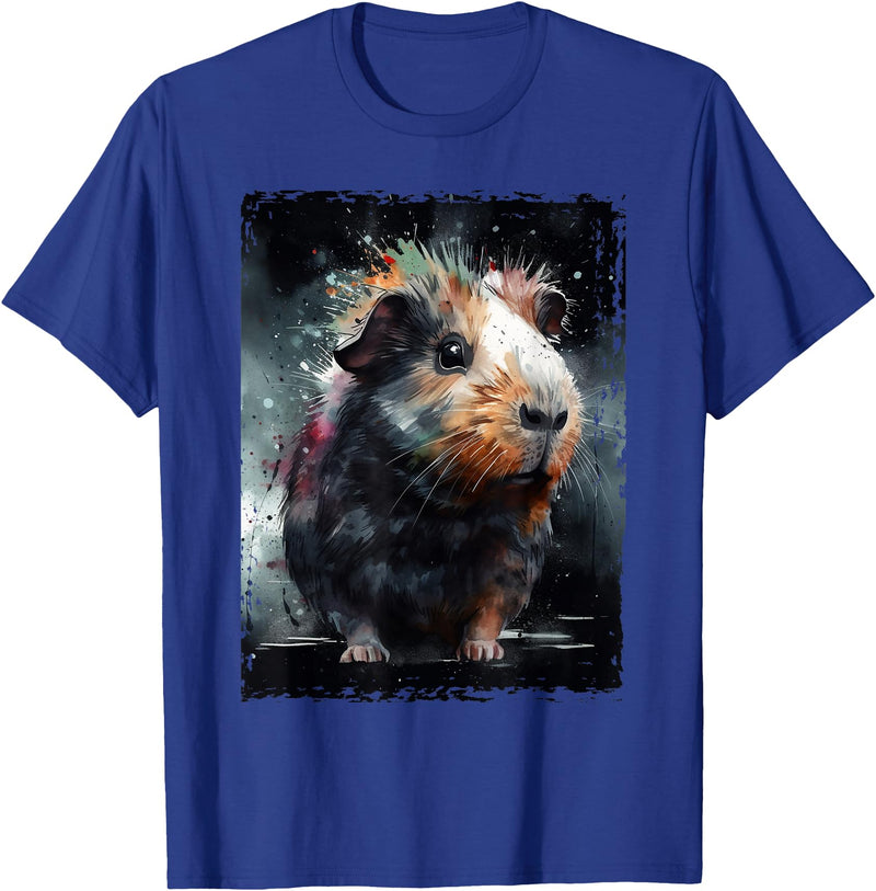 Guinea Pig Lovers Guinea Pig Tees Guinea Pig Shirt Furry Potato Watercolor Guinea Pig Funny T-Shirt - Royal Blue