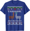 llama shirt collection by Jean Olivier funny llama with hats Christmas look carl what did you do T-Shirt - Royal Blue