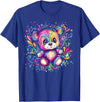 Vibrant Colorful Teddy Bear Illustration Rainbow Splash Teddy Bear T-Shirt - Royal Blue