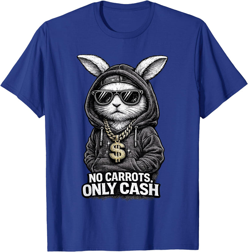 Funny Easter Bunny for Men Streetwear Hip Hop Rabbit T-Shirt in Royal Blue