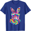 Bunny Face with Tie Dye Glasses Happy Easter Day Men Boy Kid T-Shirt in Royal Blue