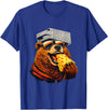 Retro Bear with Cheese for Boys Funny Animal humor Retro Bear Eating Cheese with a Grater Hat T-Shirt - Royal Blue