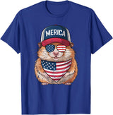 Hamster 4th of July US American Flag Patriotic T-Shirt - Royal Blue