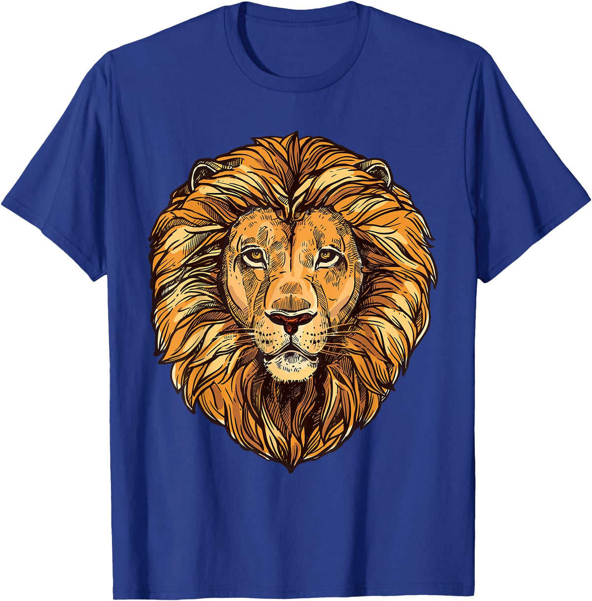 ROSS BOSS Majestic Lion Mane Detail Art T-Shirt - Royal Blue