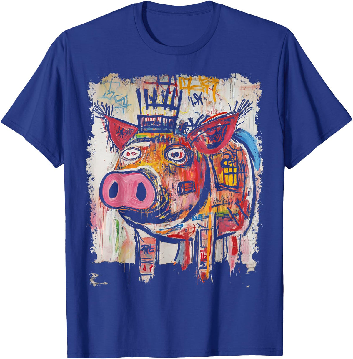 BADMENS&SIRENS Pig 90s Graffiti T-Shirt - Royal Blue