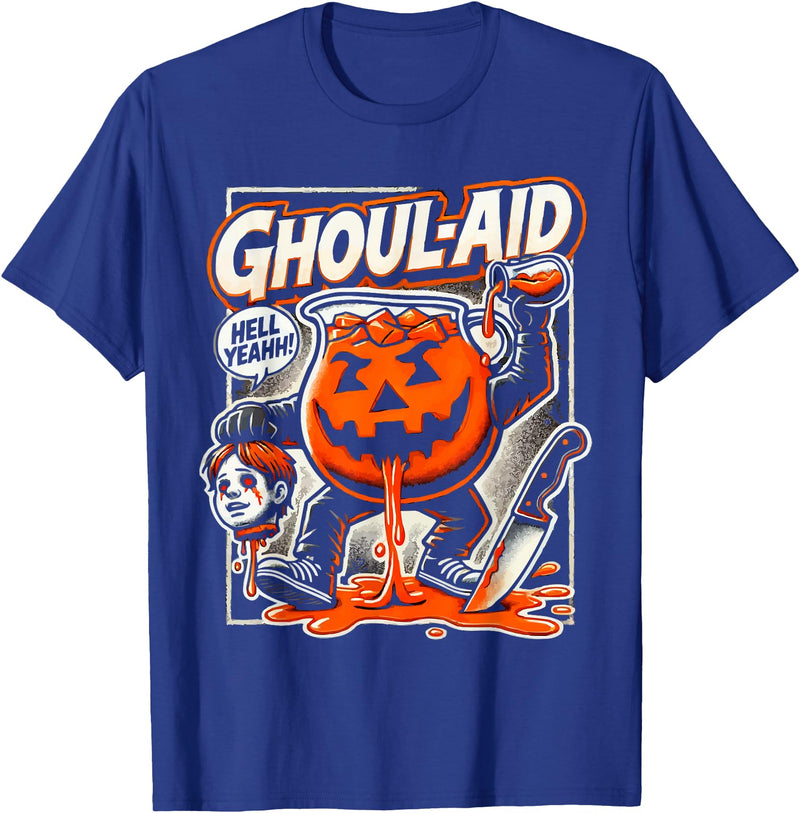 Ghoul Halloween Trick Or Treat SteMi Apparel Halloween Ghoul Lover Spooky Ghost Scary Trick Or Treat T-Shirt - Royal Blue