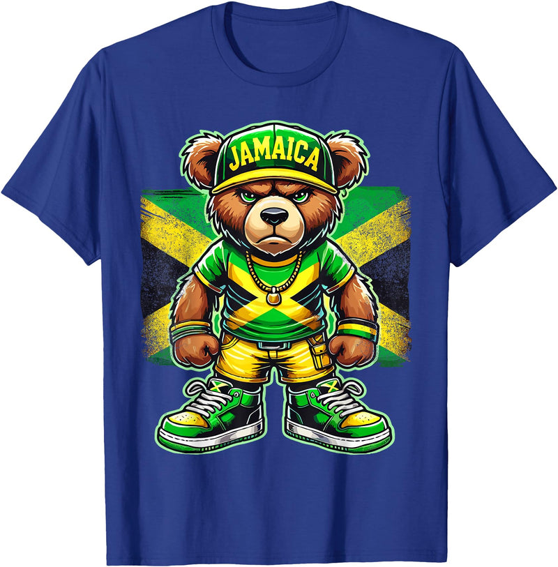 Jamaica Flag Lover Jamaica Flag Teddy Bear Jamaican T-Shirt - Royal Blue