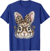 Bunny Face Glasses Bandana Leopard Rabbit Happy Easter T-Shirt in Royal Blue